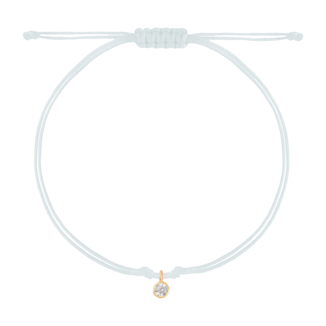 دستبند بندی طلا 18 عیار زنانه مدل نگین لونا (آبی آسمانی)