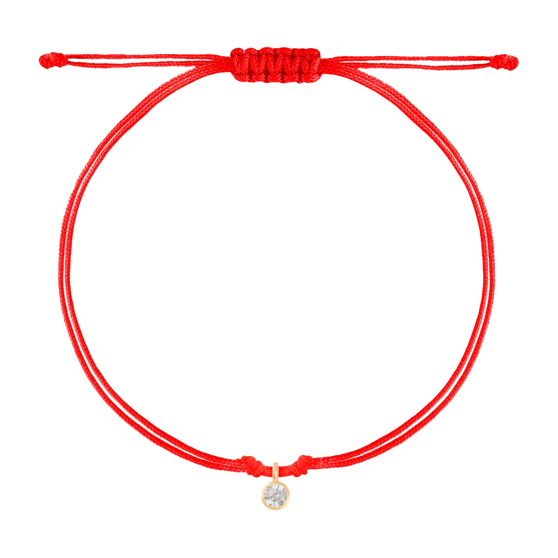 دستبند بندی طلا 18 عیار زنانه مدل نگین لونا (قرمز)