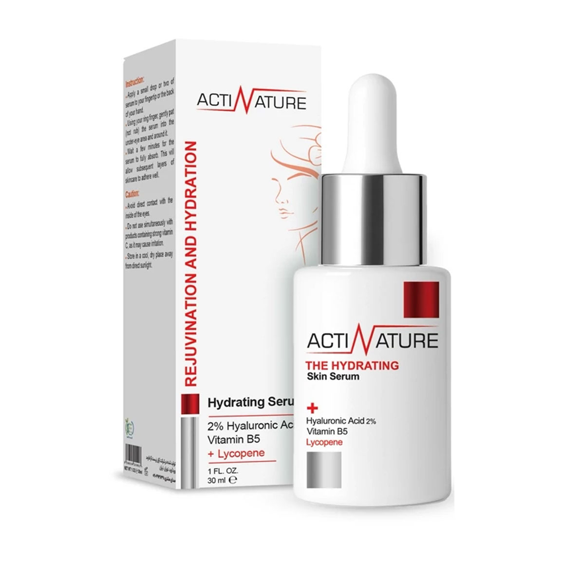 سرم آبرسان حاوی هیالورونیک اسید، لیکوپن و ویتامین B5 حجم 30 میلی لیتر