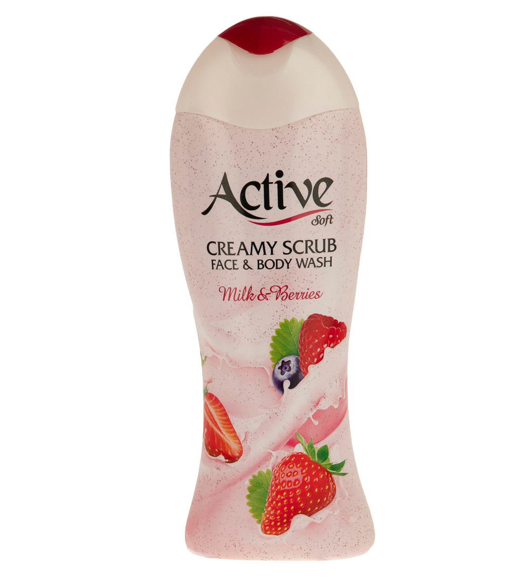 شامپو بدن و صورت کرمی با رایحه شیر و توت جنگلی 400گرم