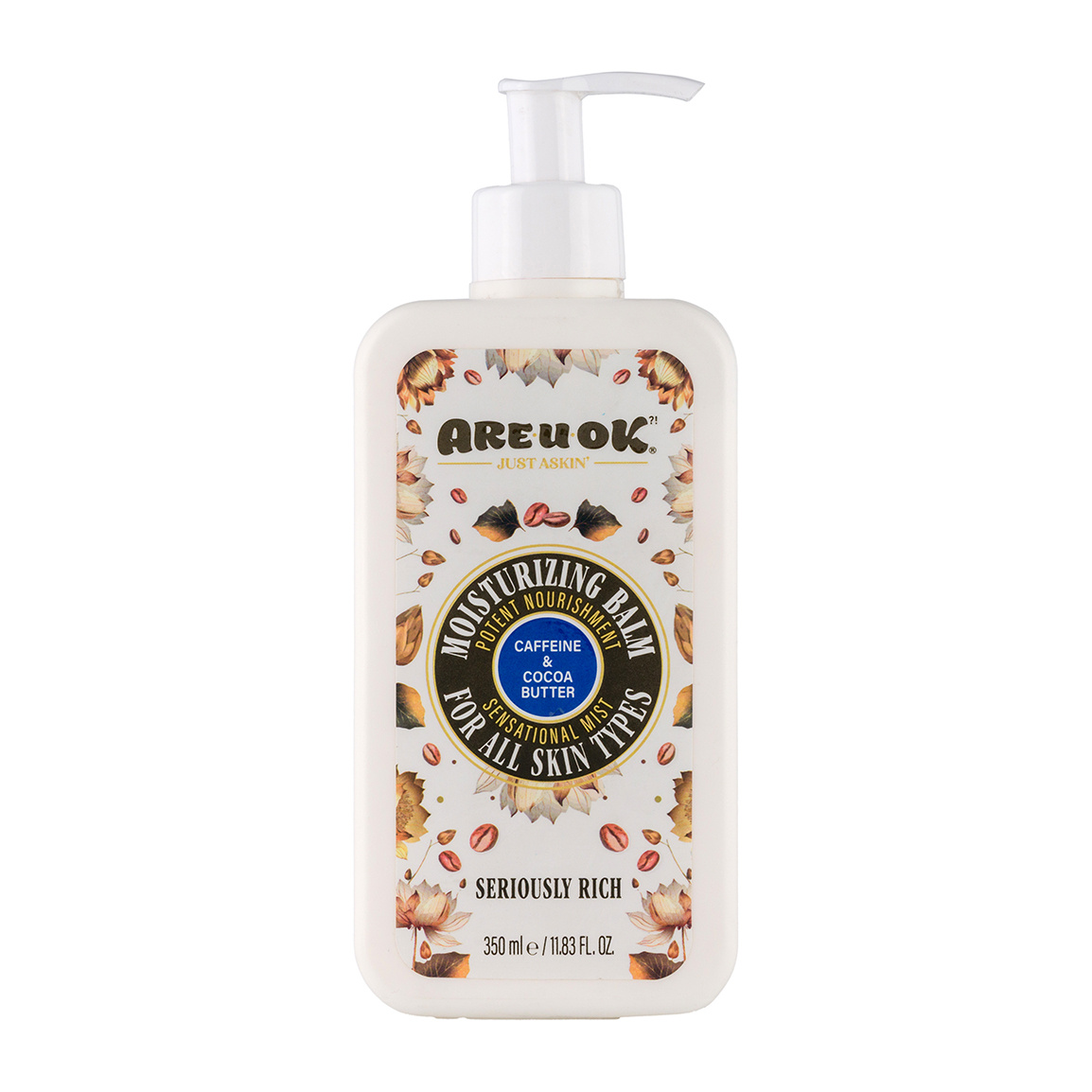 کرم پمپی مرطوب کننده قوی حاوی کافئین مناسب انواع پوست 350 گرم