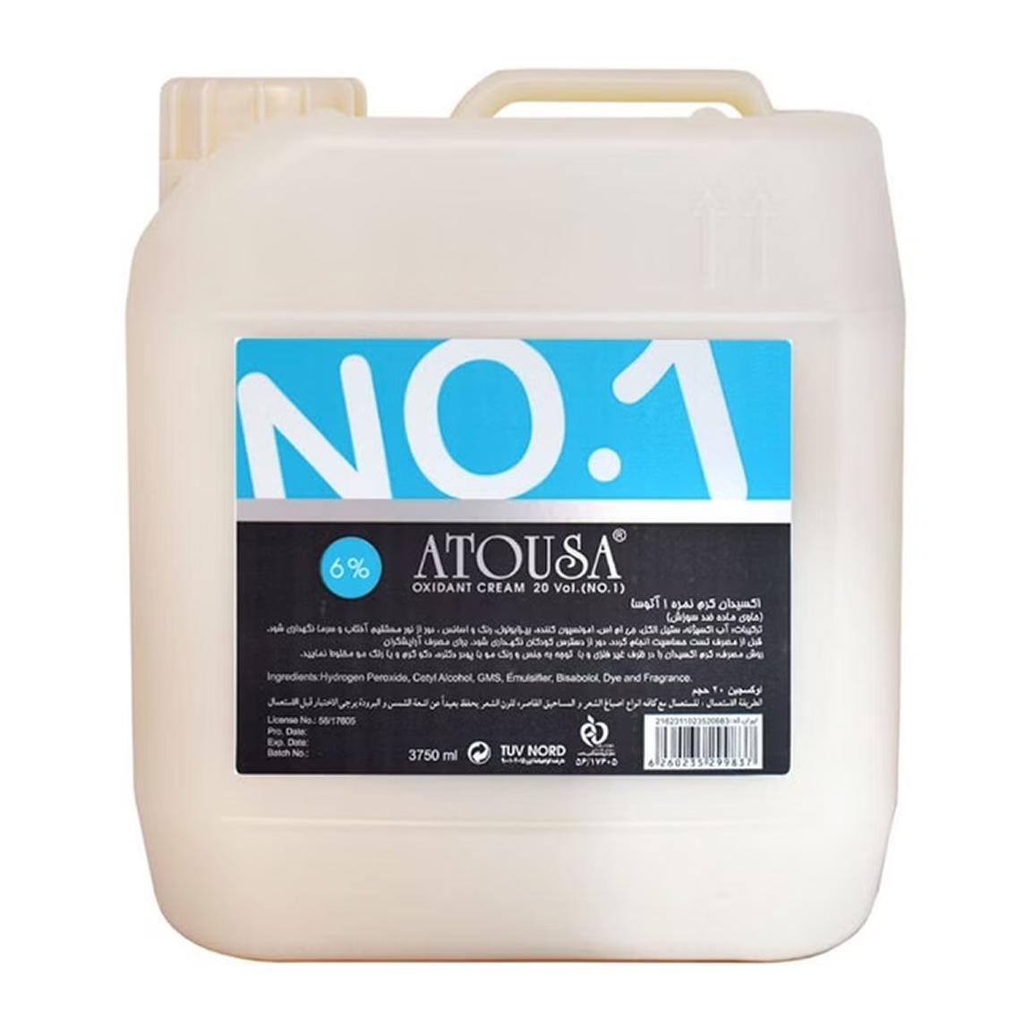 اکسیدان 6 درصد نمره 1 حجم 3750 میلی لیتر