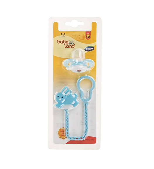 پستانک زنجیردار ارتودنسی سایز1 بسته بندی بلیستر مدل 335