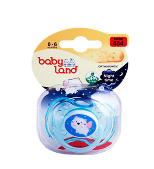 پستانک النا شب تاب ارتودنسی طرح گربه سایز1 قاب کریستالی مدل 484