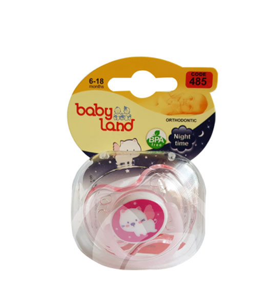 پستانک النا شب تاب ارتودنسی طرح گربه سایز2 قاب کریستالی مدل 485