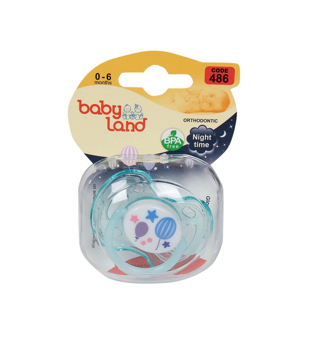 پستانک النا شب تاب ارتودنسی طرح بادکنک سایز1 قاب کریستالی مدل 486