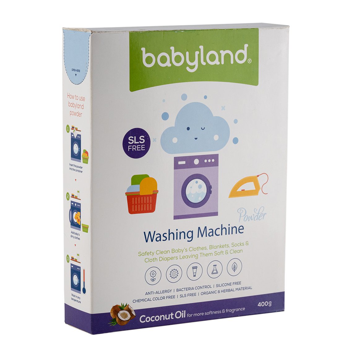 پودر صابون رختشویی ماشین حاوی روغن نارگیل وزن 400 گرم