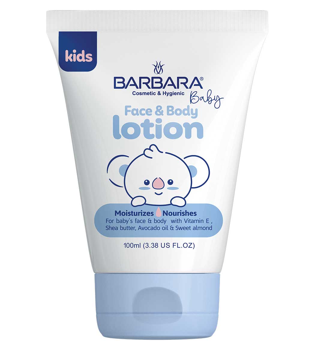 کرم لوسیون مرطوب کننده صورت و بدن کودک حاوی شی باتر و ویتامین E آبی  100میل