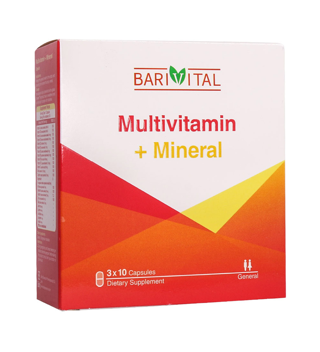 کپسول مولتی ویتامین مینرال بسته 30 عددی