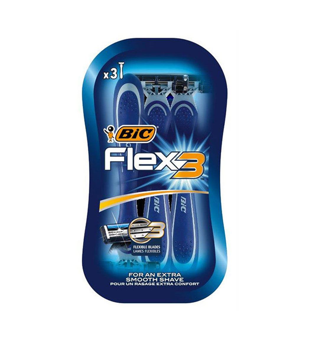 خود تراش سه تیغه مدل Flex 3 بسته 3 عددی