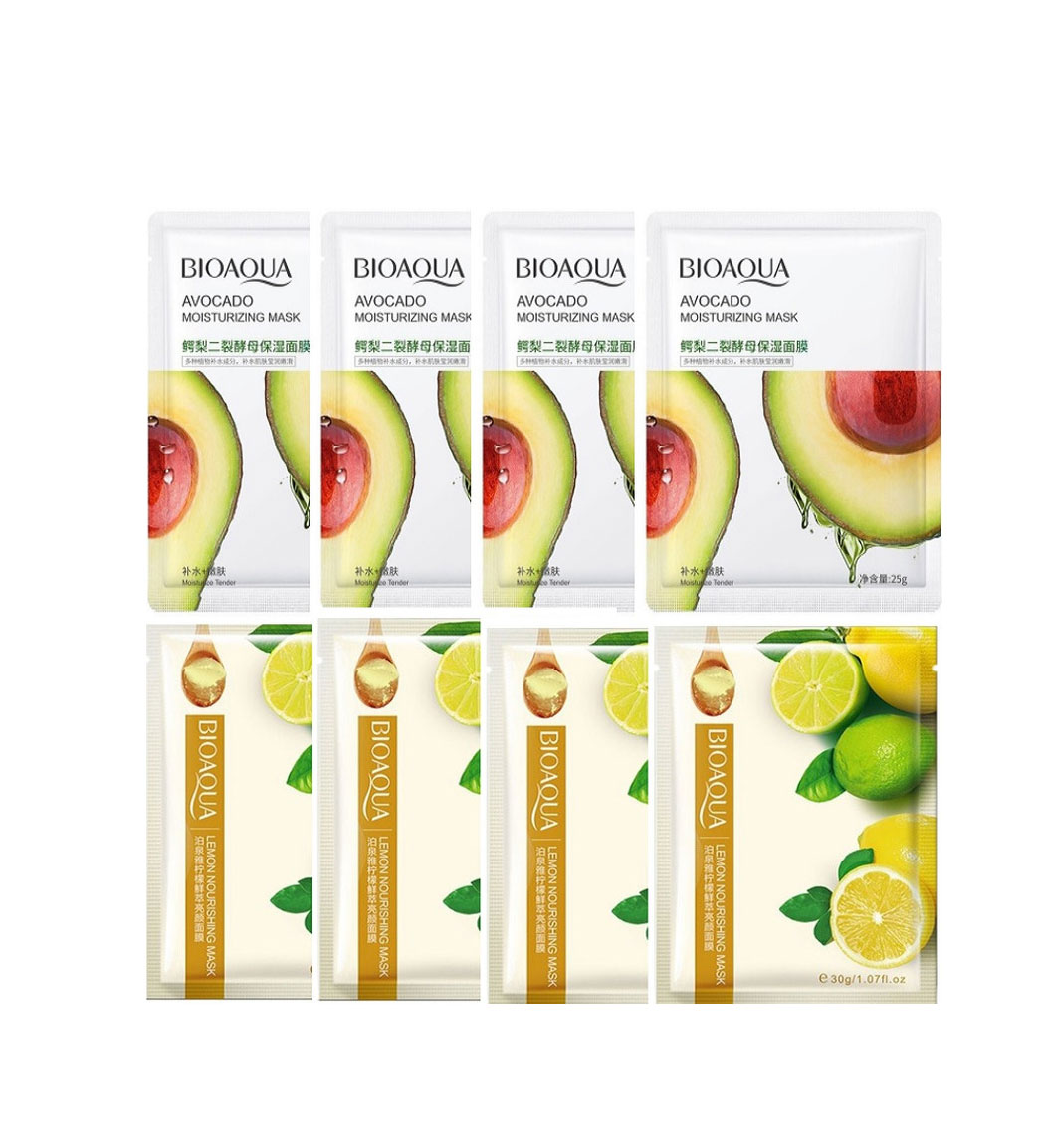 پک 8 عددی ماسک صورت مدل لیمو و آووکادو