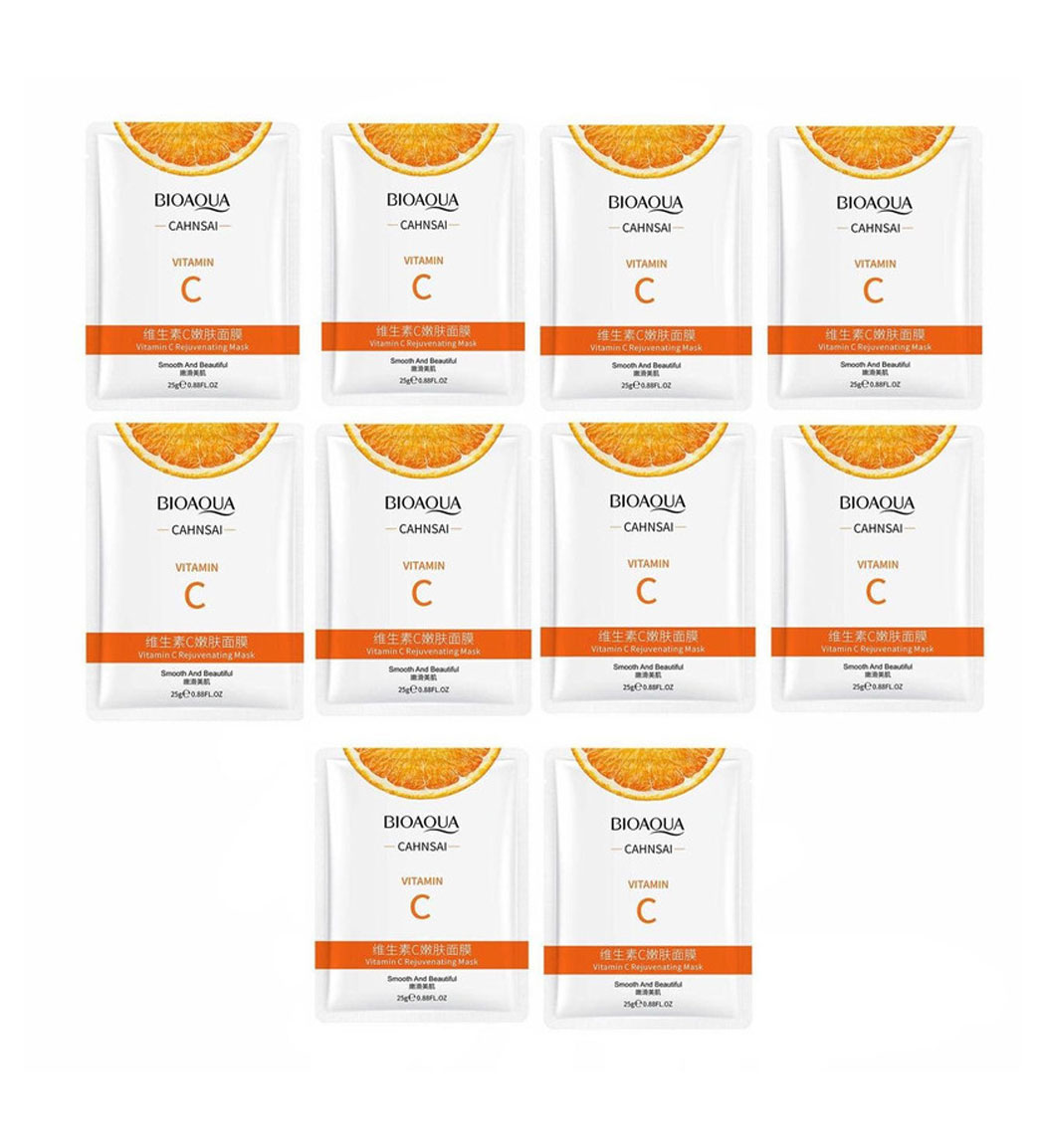 پک 10 عددی ماسک صورت مدل ویتامین سی