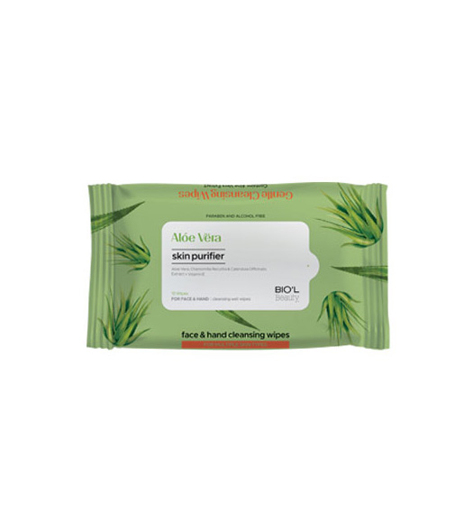 دستمال مرطوب ضدباکتری پاک کننده دست و صورت آلوئه ورا