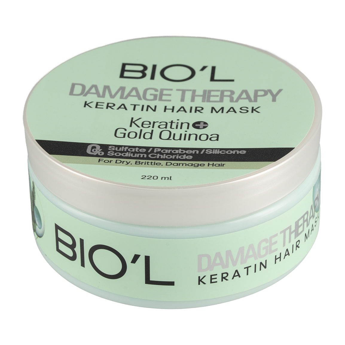 ماسک مو سولفات فری مدل دمیج تراپی مناسب موی خشک و آسیب دیده حجم 220 میلی لیتر