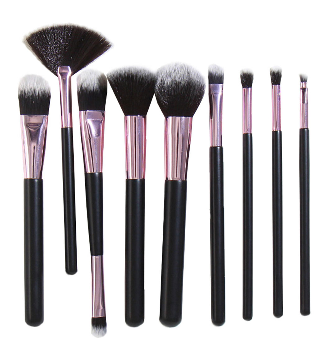 ست برس آرایشی مدل B1 مشکی 9 عددی