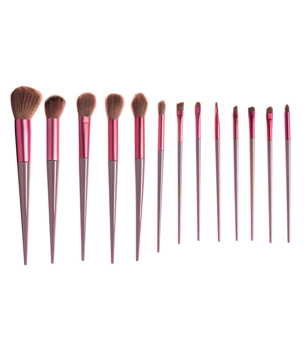 ست براش آرایشی مدل F3 مجموعه 13 عددی همراه 1 عدد پدآرایشی