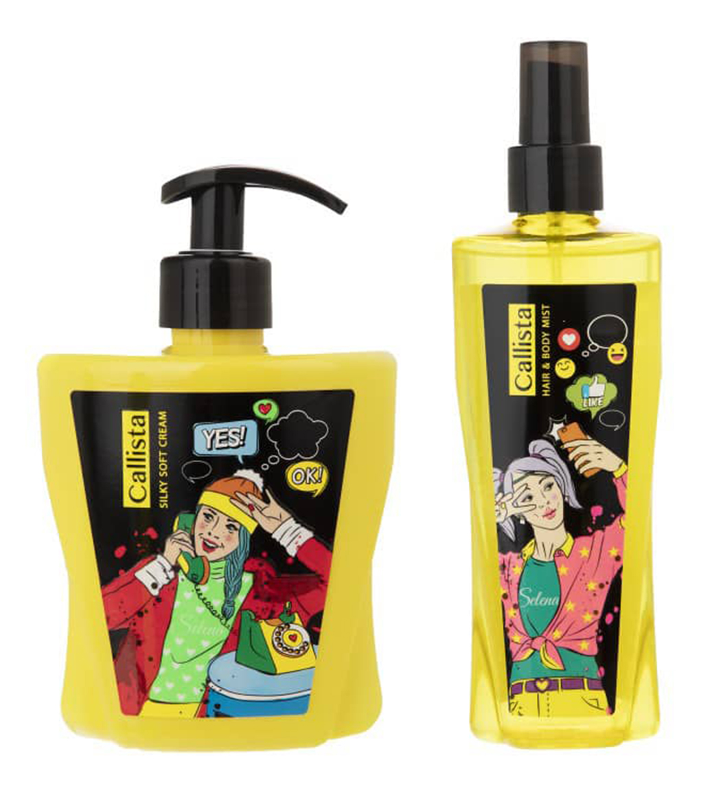 پک لوسیون بدن مدل SELENA حجم 400 میل و بادی اسپلش مدل سلنا حجم 200 میل