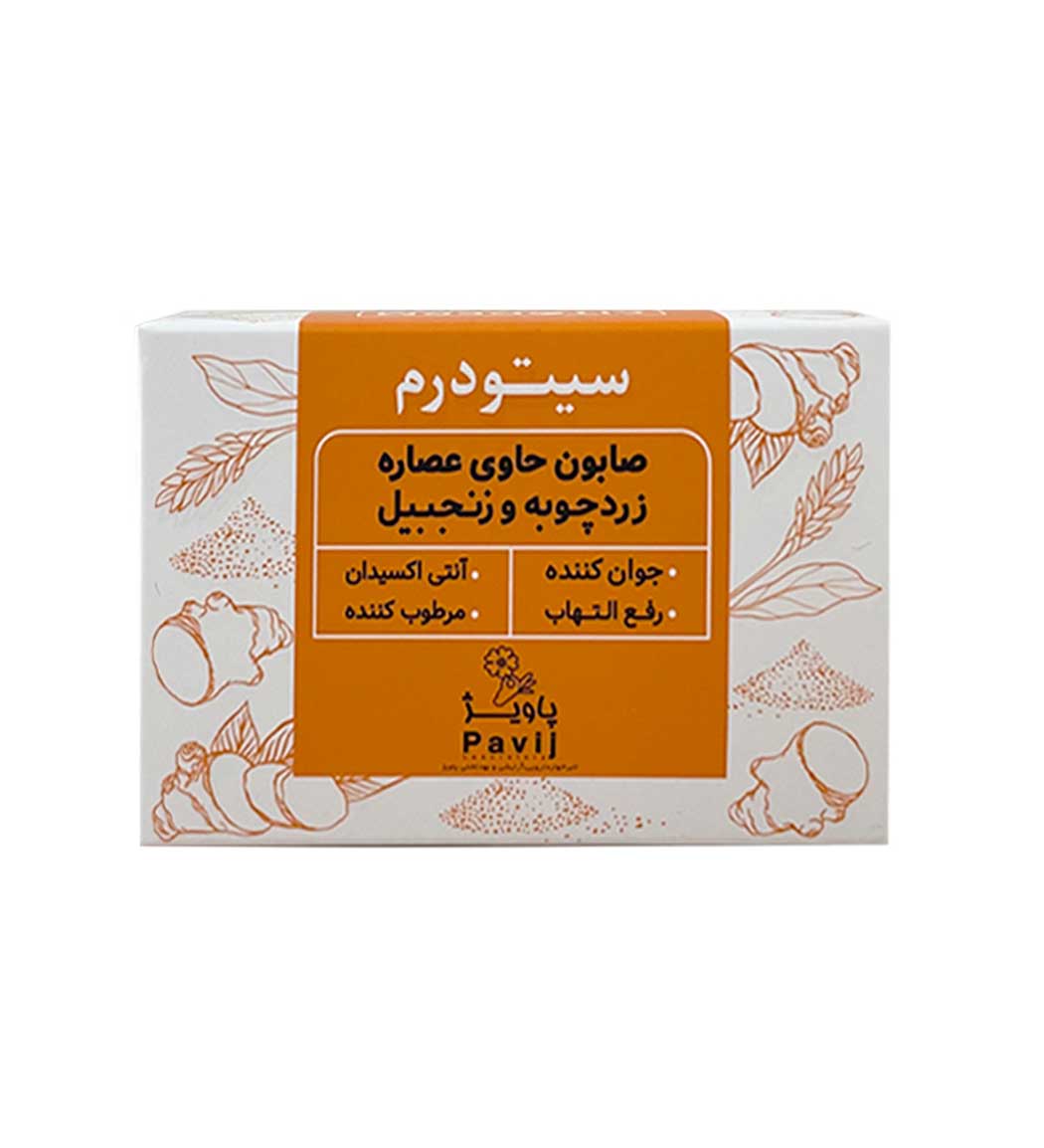 صابون حاوی عصاره زرد چوبه و زنجبیل حجم 100 گرم