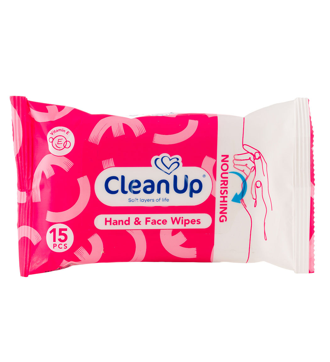 دستمال مرطوب پاک کننده دست و صورت با خاصیت رطوبت رسانی 15 عددی