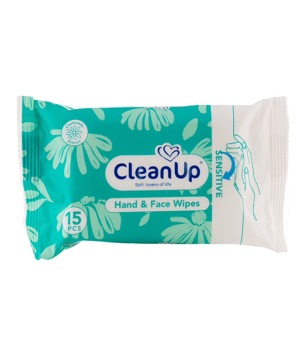 دستمال مرطوب پاک کننده دست و صورت مناسب پوست حساس 15 عددی