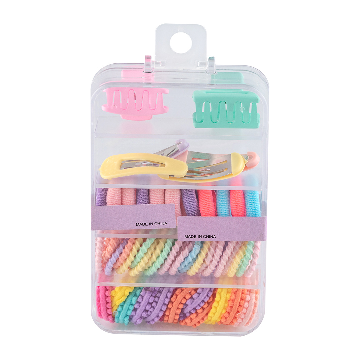 کش مو رنگی به همراه کلیپس و گیره جعبه دار