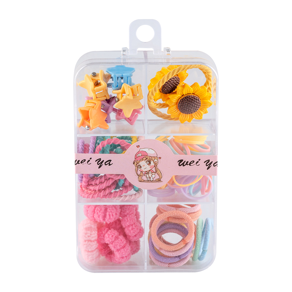 کش مو رنگی گیره دار مدل آفتابگردان