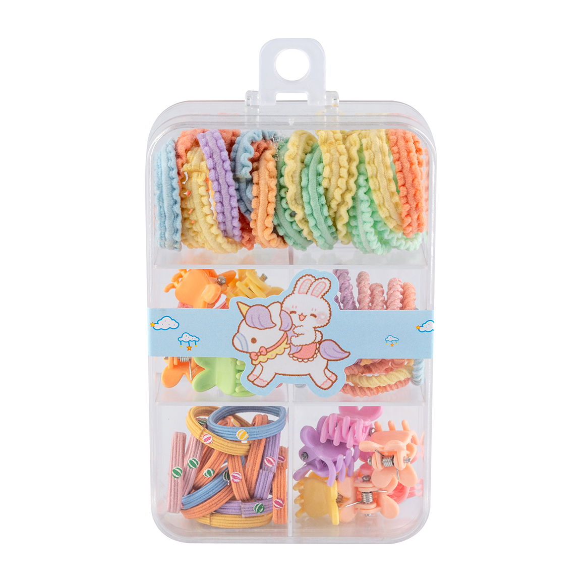 کش مو رنگی مدل خرگوش بسته 5 عددی جعبه دار