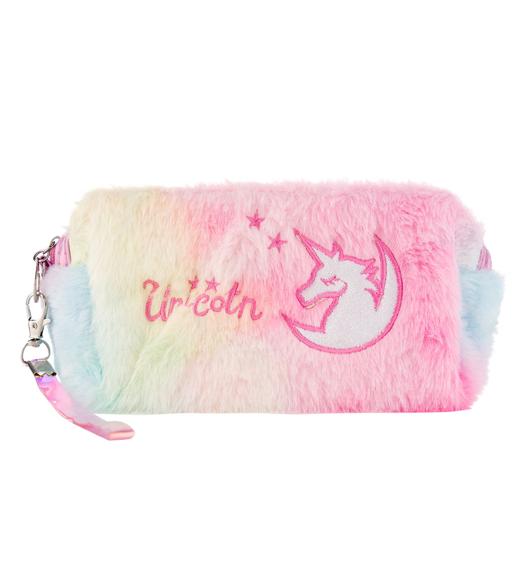 کیف آرایشی خزدار مدل یونیکورن ارسال با طرح رندوم