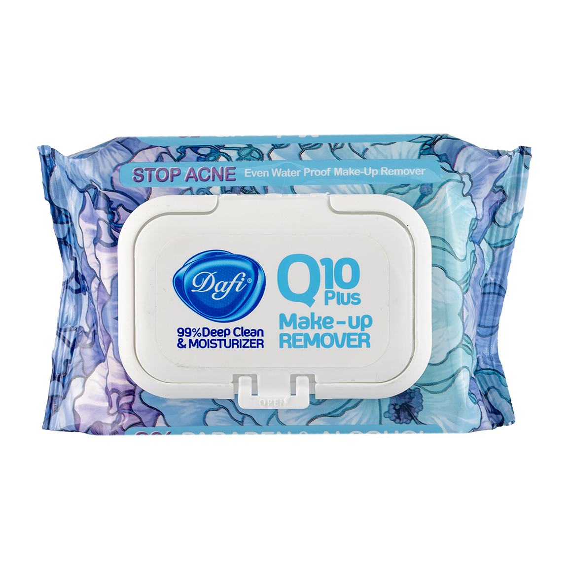 دستمال مرطوب پاک کننده آرایش ضدجوش کیوتن 50 برگی طرح گل درب دار