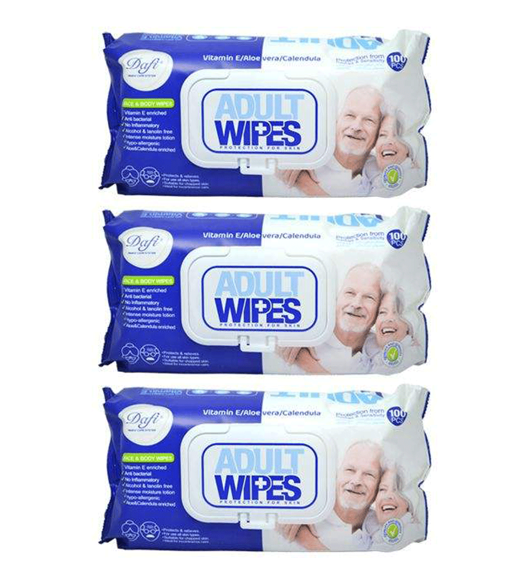 دستمال مرطوب مدل Adult Wipes  بسته 3 عددی