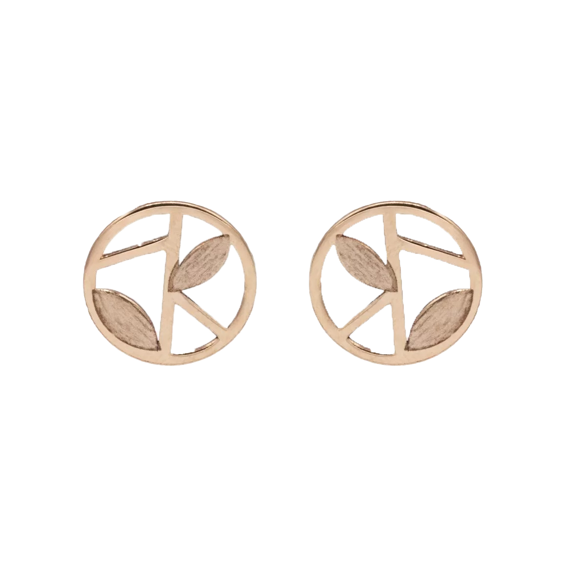 گوشواره طلا مدل دایره برگ