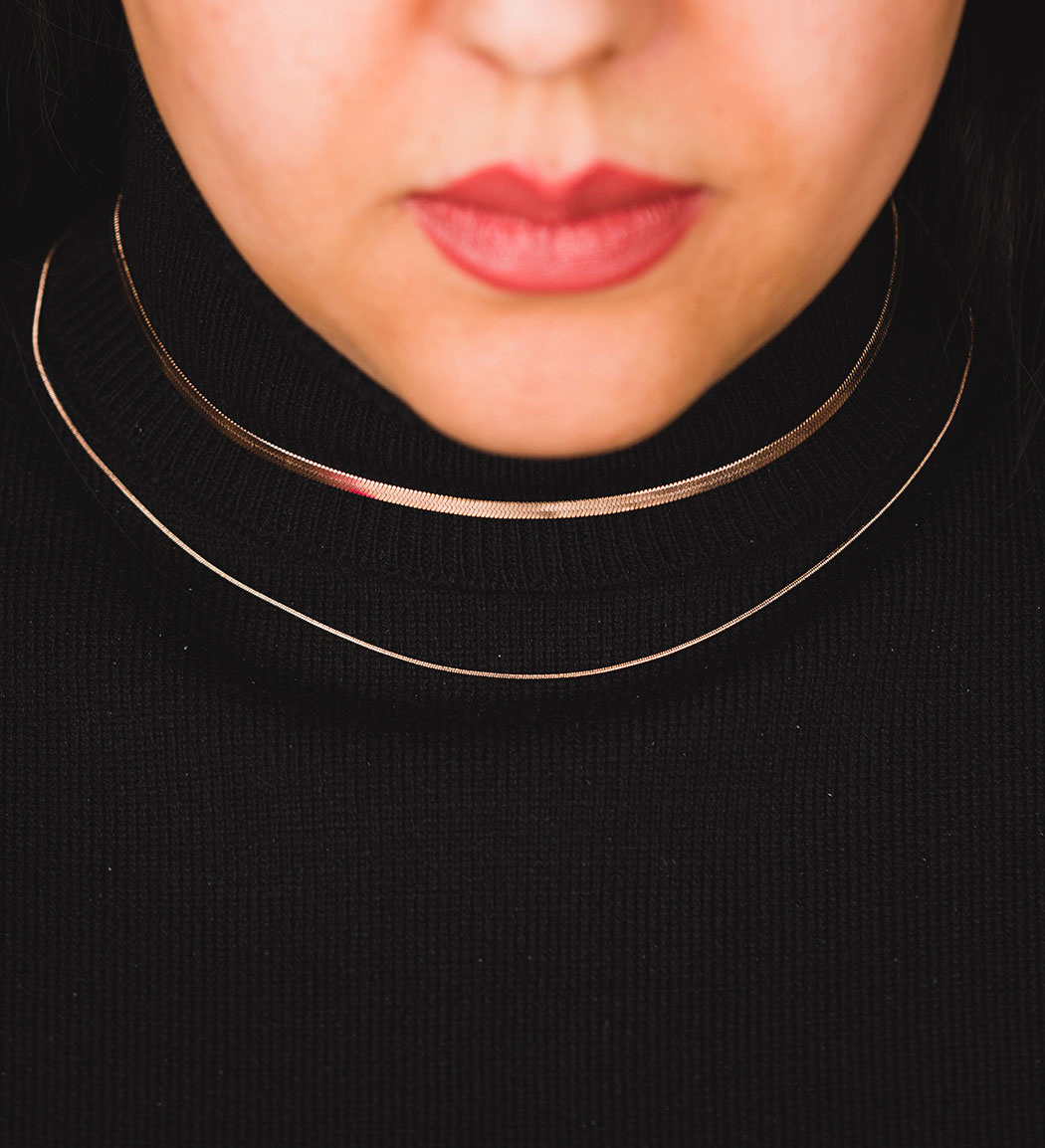 گردنبند مدل هری بون رز گلد کد ANM57