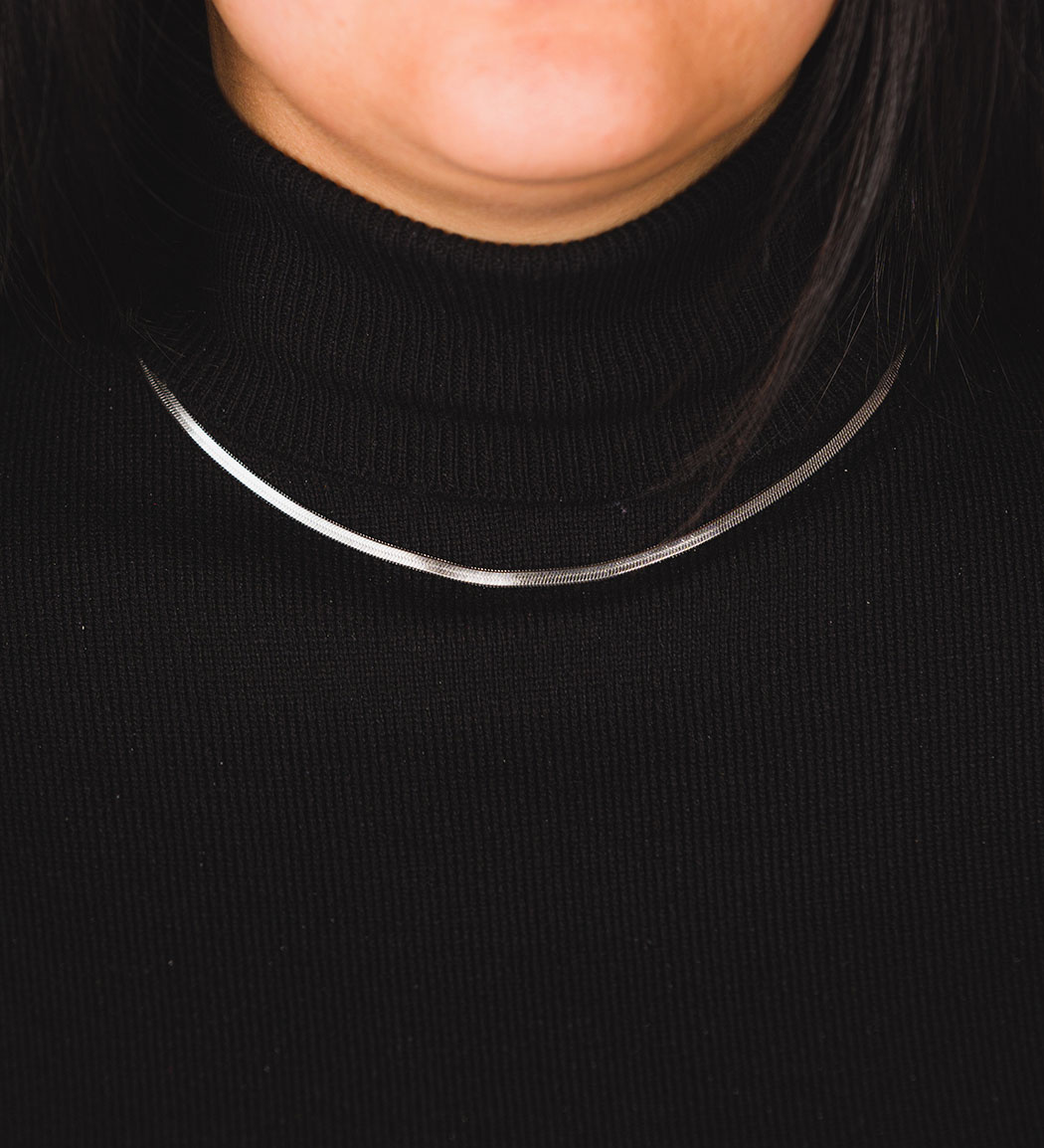 گردنبند مدل هری بون نقره ای کد ANM63