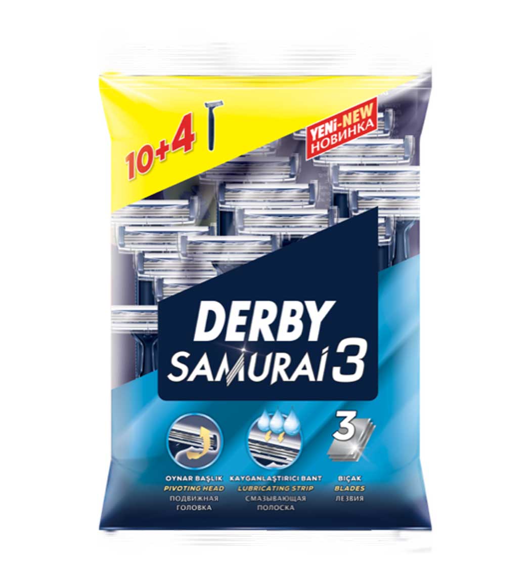 خود تراش سه لبه مدل Samurai 3 بسته 14 عددی