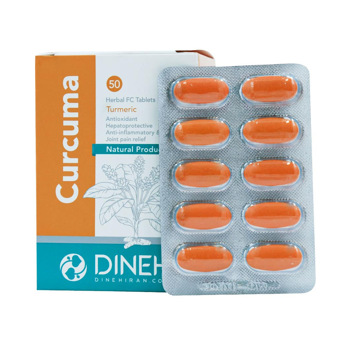 قرص روکش دار زردچوبه کورکوما بسته 50 عددی