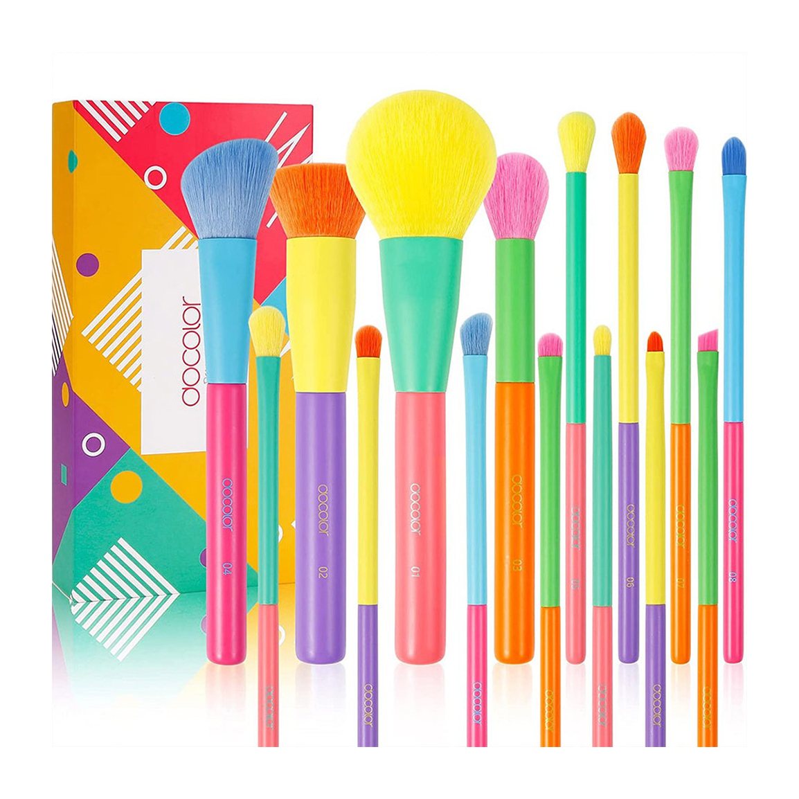 ست براش مدل Rainbow بسته 15 عددی