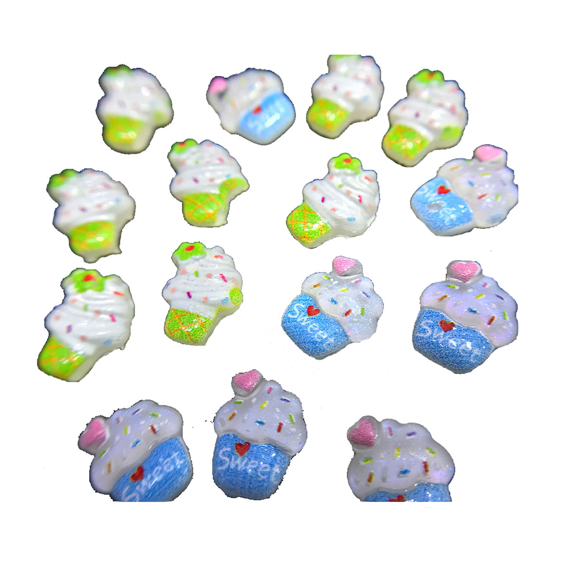 پیکسل عروسکی ناخن طرح بستنی مدل PS009 بسته 10 عددی