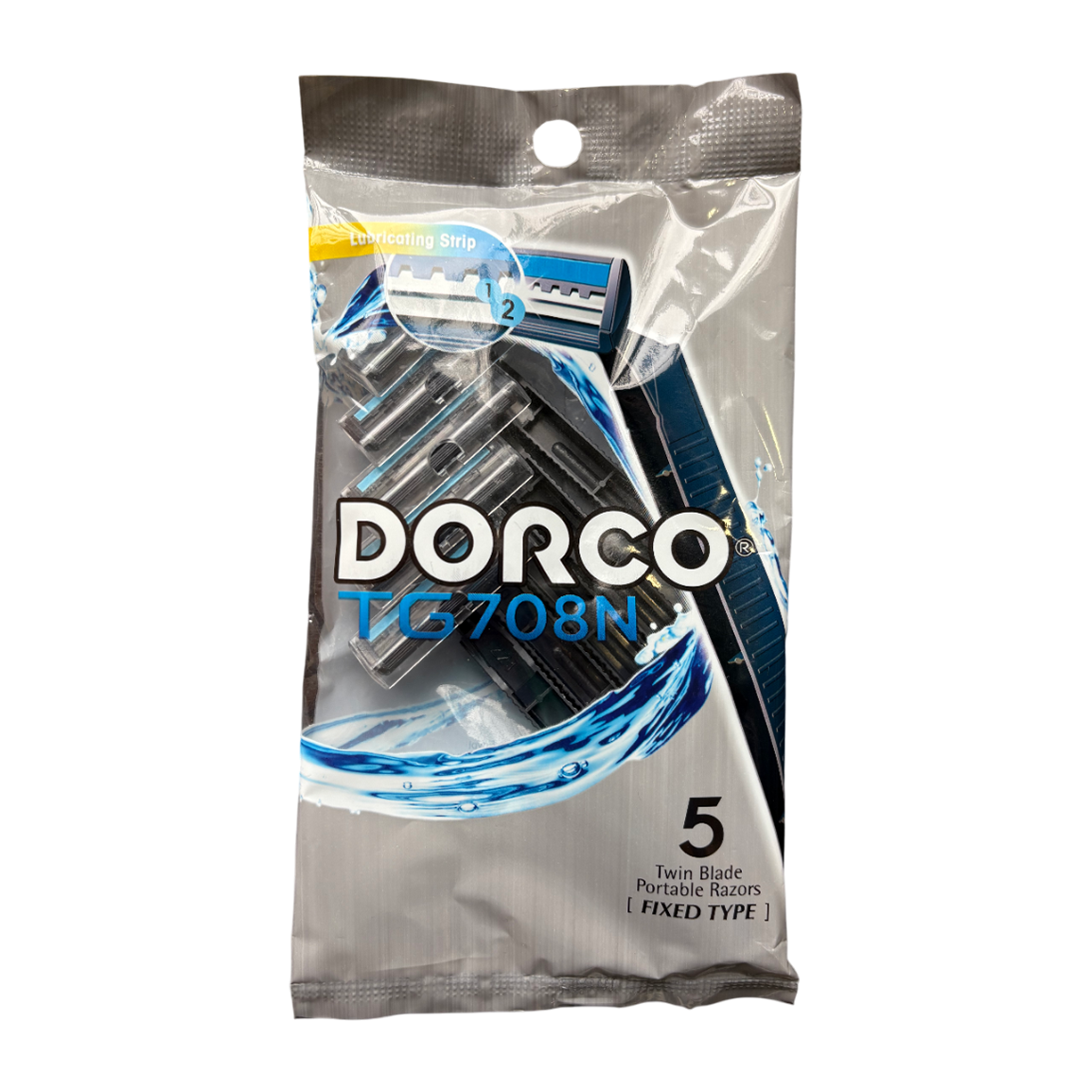 خودتراش 2 لبه صابون دار طوسی بسته 5 عددی