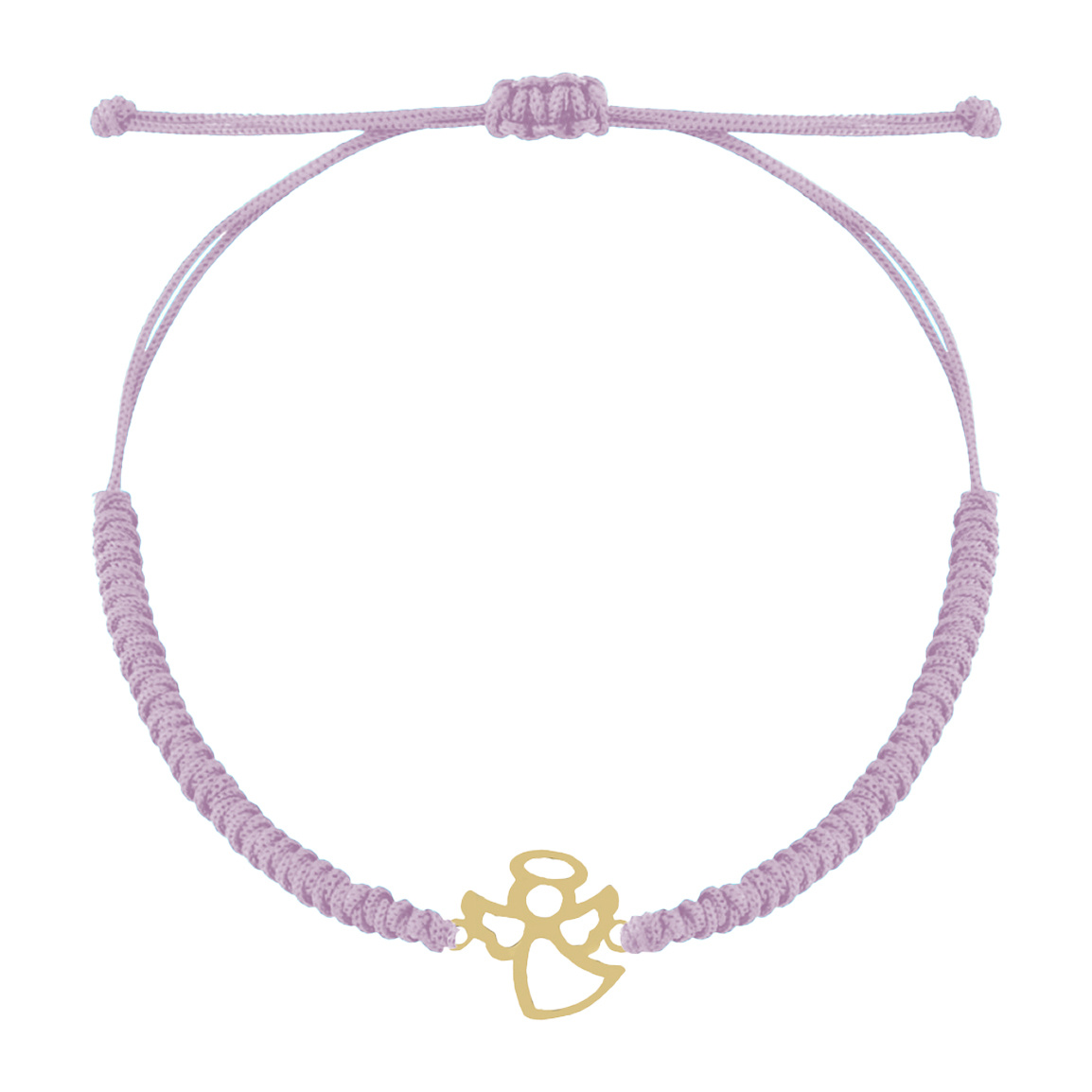 دستبند طلا 18 عیار با بند بافت مدل فرشته