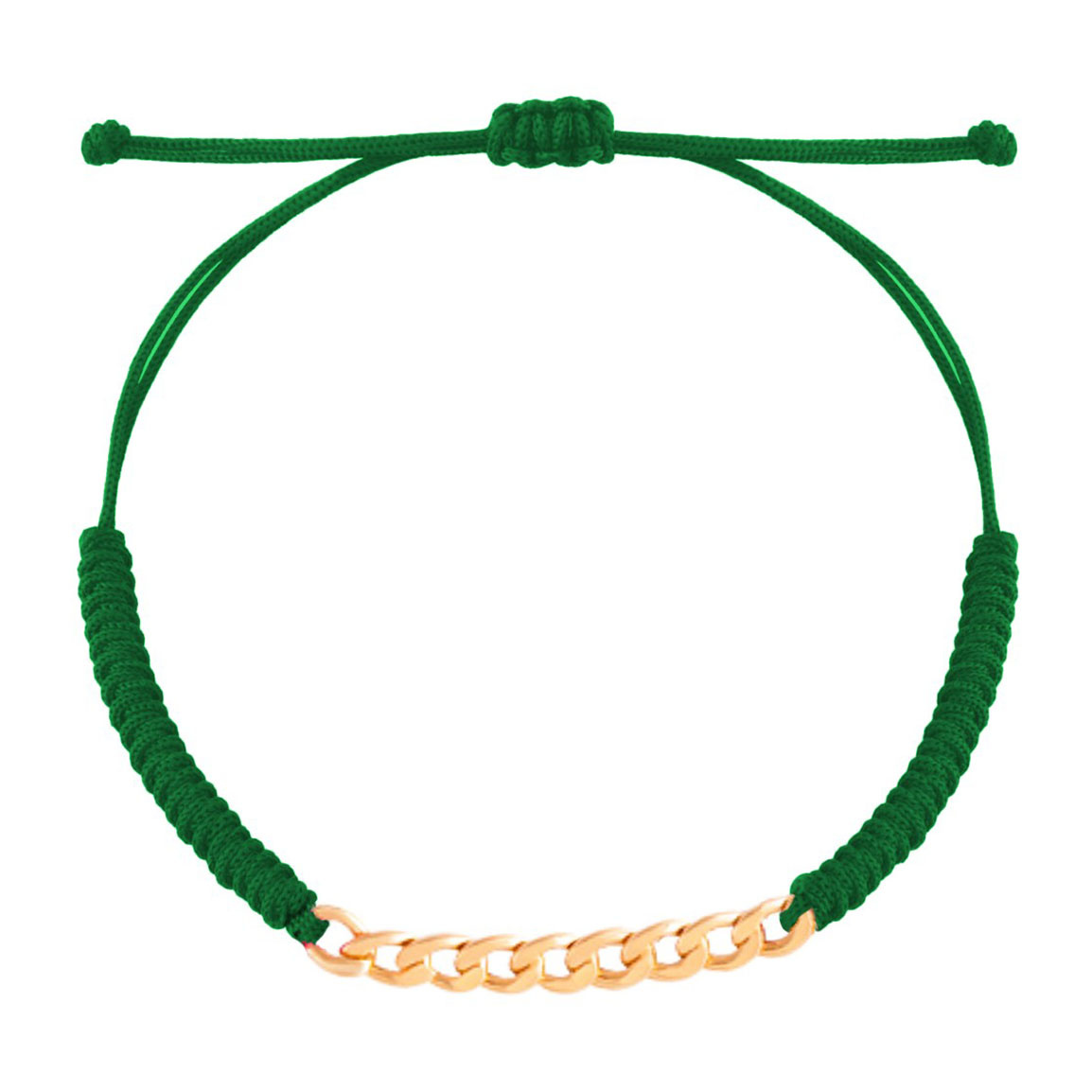 دستبند طلا 18 عیار با بند بافت مدل کارتیه سبز