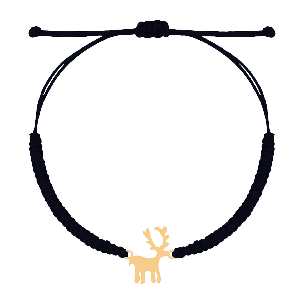 دستبند طلا 18 عیار با بند بافت مدل گوزن