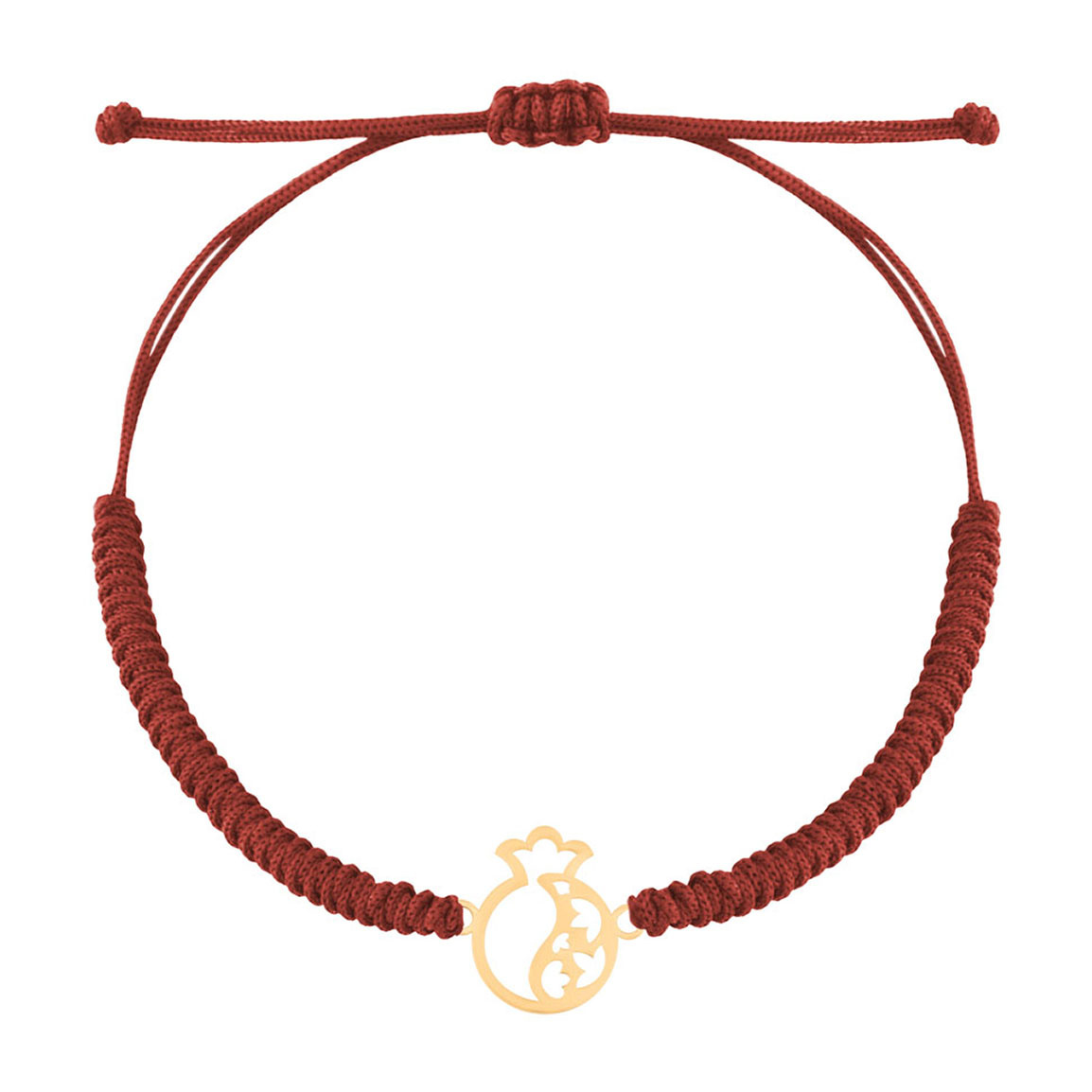 دستبند طلا 18 عیار با بند بافت مدل انار