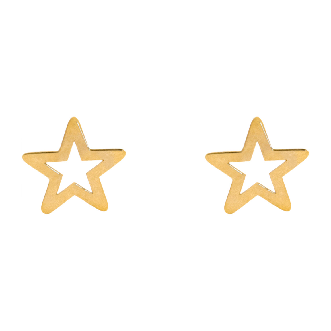 گوشواره میخی طلا 18 عیار مدل ستاره توخالی