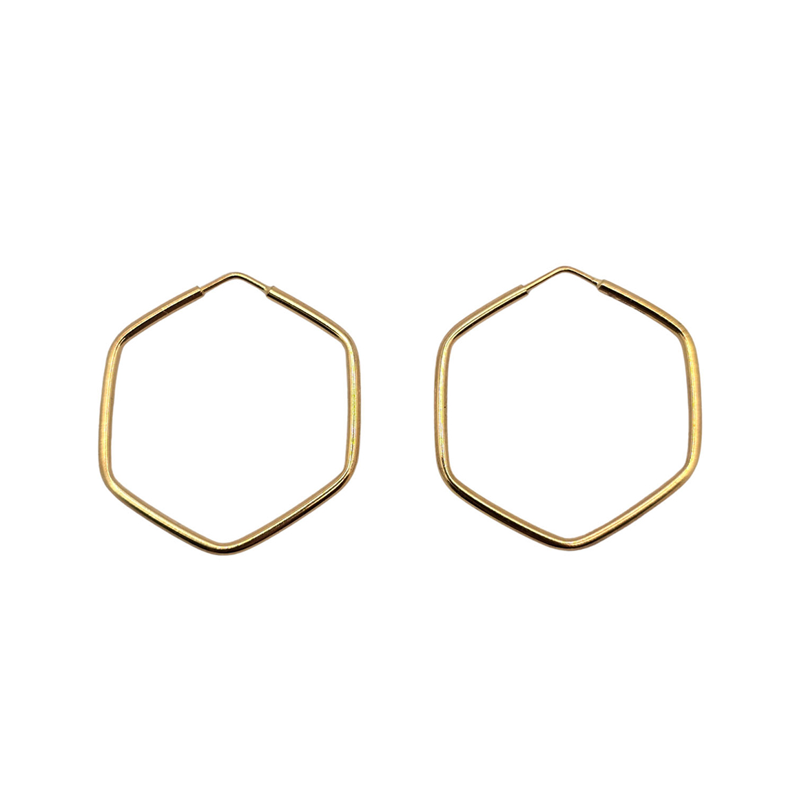 گوشواره طلا مدل شش ضلعی 20 میلی متری