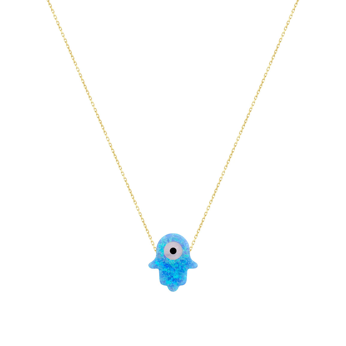 گردنبند اوپال آبی چشم همسا