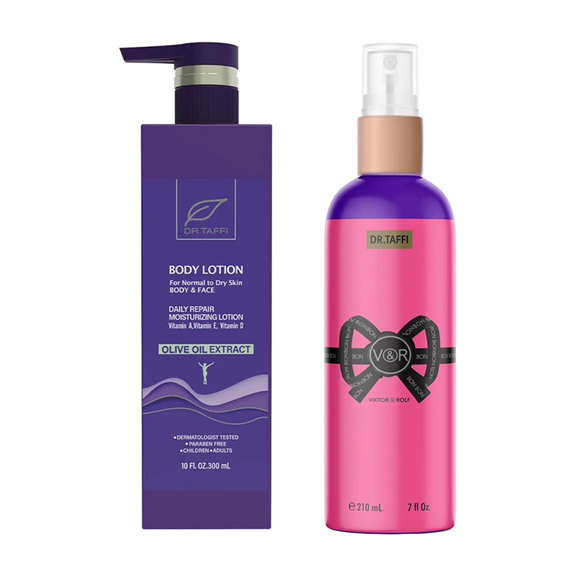 پک 2 عددی لوسیون بدن حاوی عصاره زیتون حجم 300 میلی لیتر و بادی اسپلش زنانه مدلVictorias Secret Rolf حجم 210 میلی لیتر