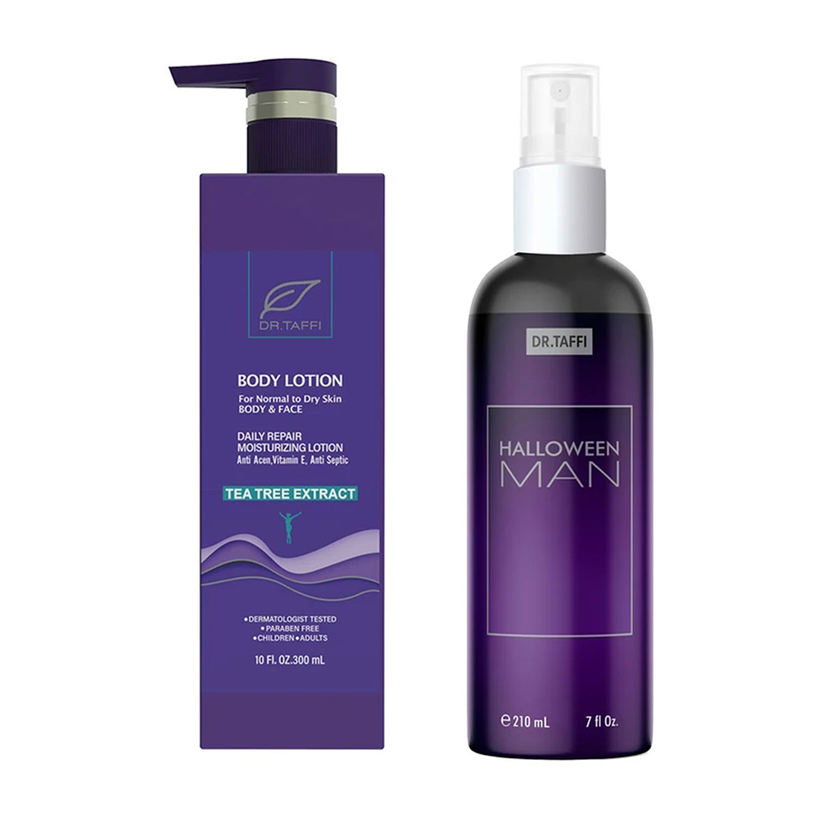 پک 2 عددی لوسیون بدن حاوی عصاره درخت چای حجم 300 میلی لیتر و بادی اسپلش مردانه مدل Halloween حجم 210 میلی لیتر