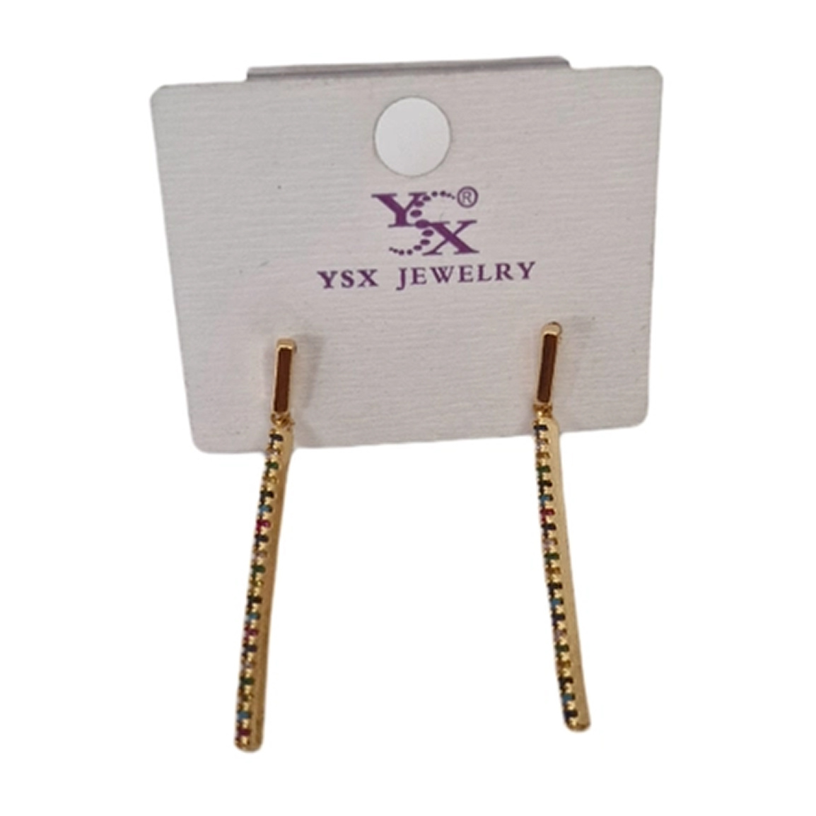 گوشواره زنانه وای اس ایکس مدل مستطیل میناکاری کد 12