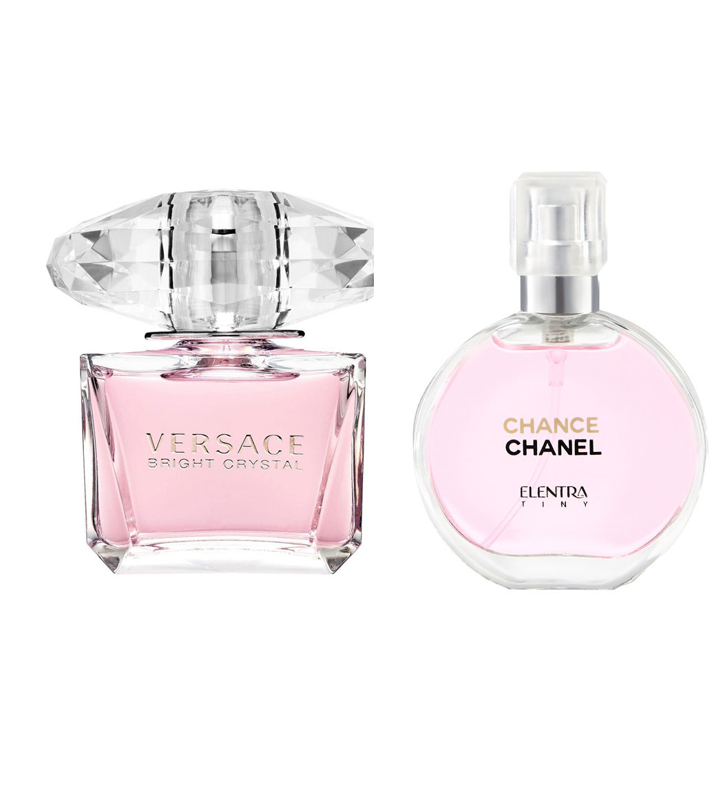 عطر جیبی زنانه تاینی مدل Chanel Chance به همراه عطر جیبی زنانه مدل Versace Bright Crystal