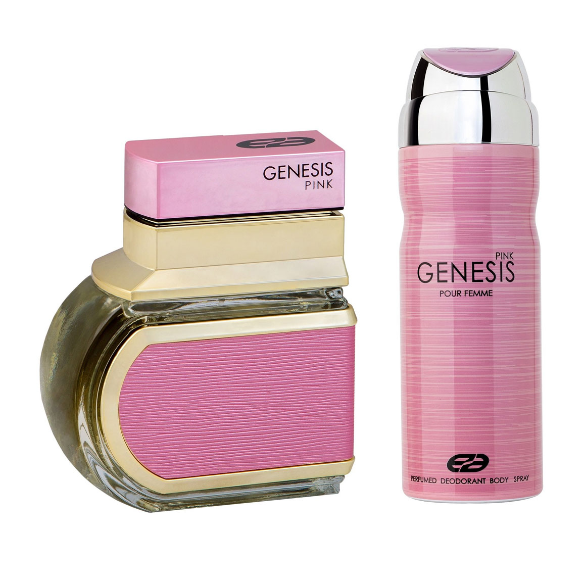ادو تویلت زنانه مدل Genesis Rose Gold حجم 100 میلی لیتر به همراه اسپری خوشبو کننده بدن زنانه مدل Genesis حجم 200 میلی لیتر